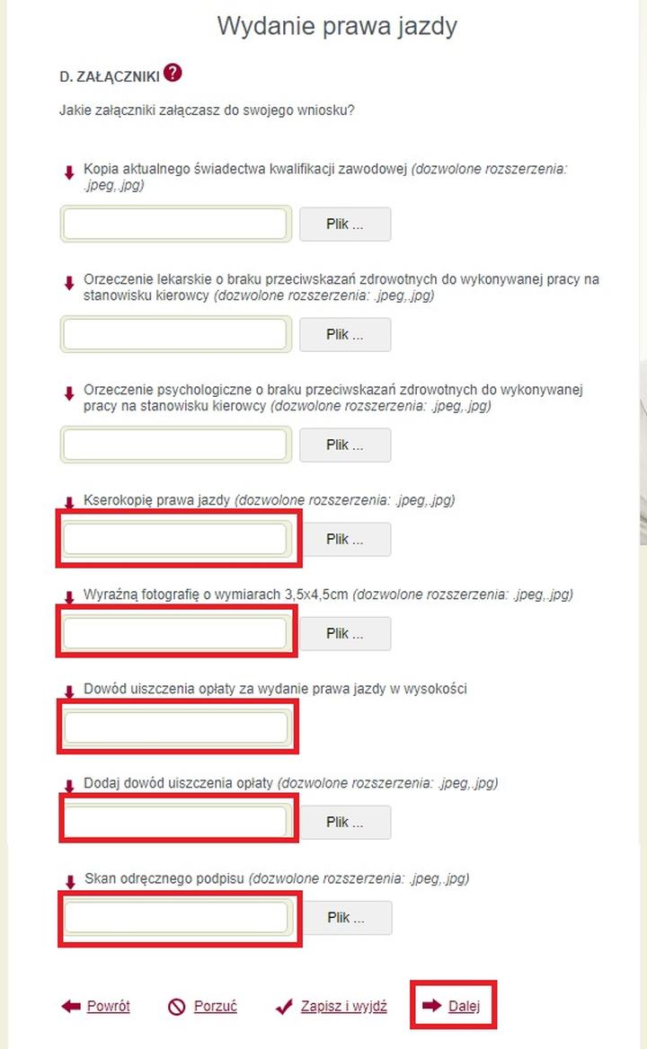 Wniosek o prawo jazdy online